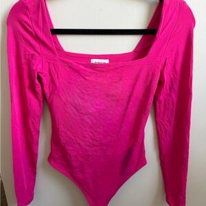 Babaton Fuchsia Long Sleeve Bodysuit